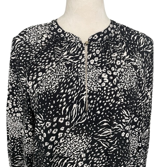 Joie Women Size L Top Floral Artsy Feminine Dark Romantic Flowy Airy Black White - Picture 4 of 8